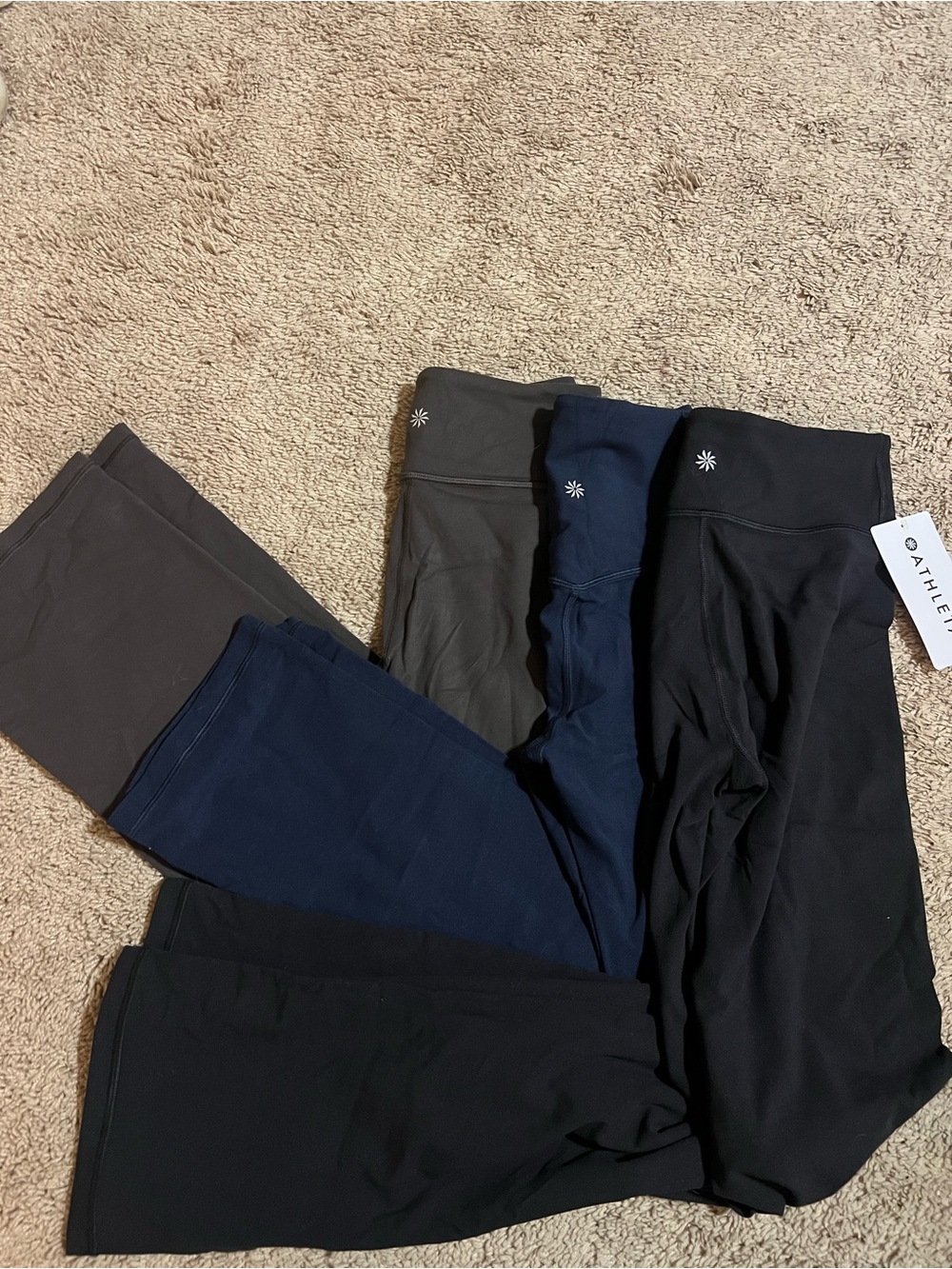 Athleta Black, Navy, and Brown Active Leggings LOT
